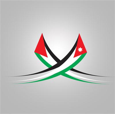 علم فلسطين والاردن معا